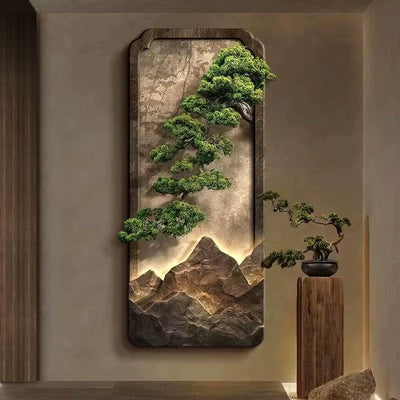 Customized Art Deco Style Luxury Luminous Crystal Porcelain LED Light Paintings Still Life Wall Arts for Home Decor