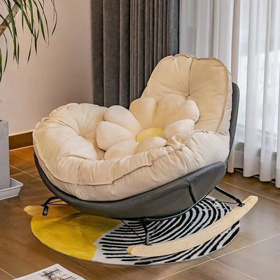 Modern Wooden Rocking Chair Bedroom Hotel School Hospital Apartment Gym Laundry Villa Workshop Dining Outdoor Bar Use Fabric