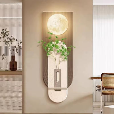Modern 3D LED Sandstone Wall Art in luxury living room setting" 