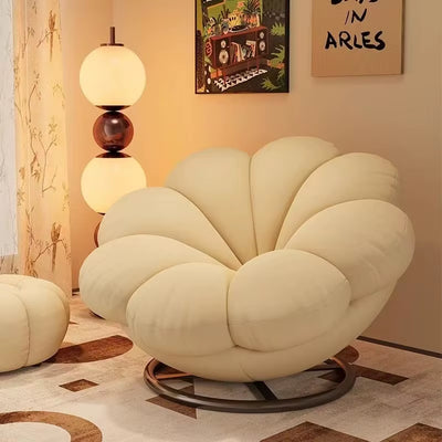 Cozy pumpkin chair in USA living room

