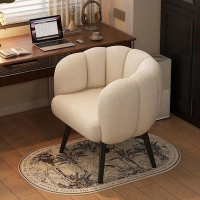 Modern Creamy Tufted Single Sofa Chair – Soft Velvet Armchair for Living Room