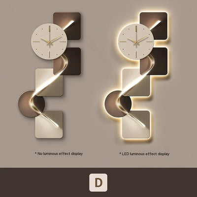  "Modern LED wall clock art serves as abstract wall decor in a contemporary living room of a USA home, blending functional timekeeping with stylish interior design."