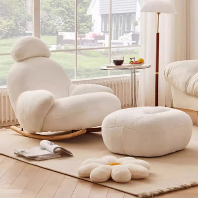 Modern Velvet Rocking Chair – Soft Recliner for Relaxation in Home or Bedroom