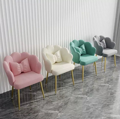  Velvet Tufted Flower Armchair – Elegant Accent Chair with Golden Legs for Living Room