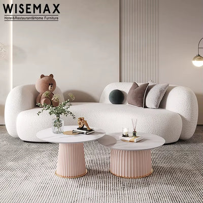 Wisemax Teddy Fabric Modular Sofa Set for Modern Living Room Decor


